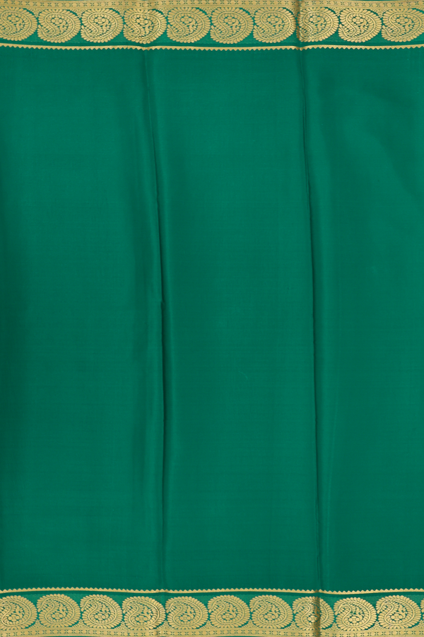 Mysore Silk Saree In Green With Paisley Border