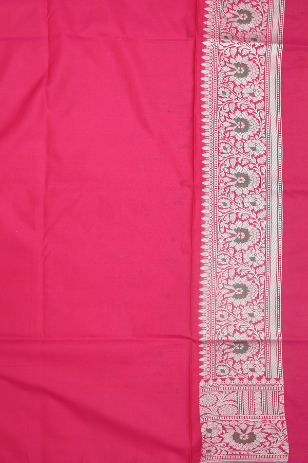 Banarasi Silk Saree In Spiced Orange With Floral Design