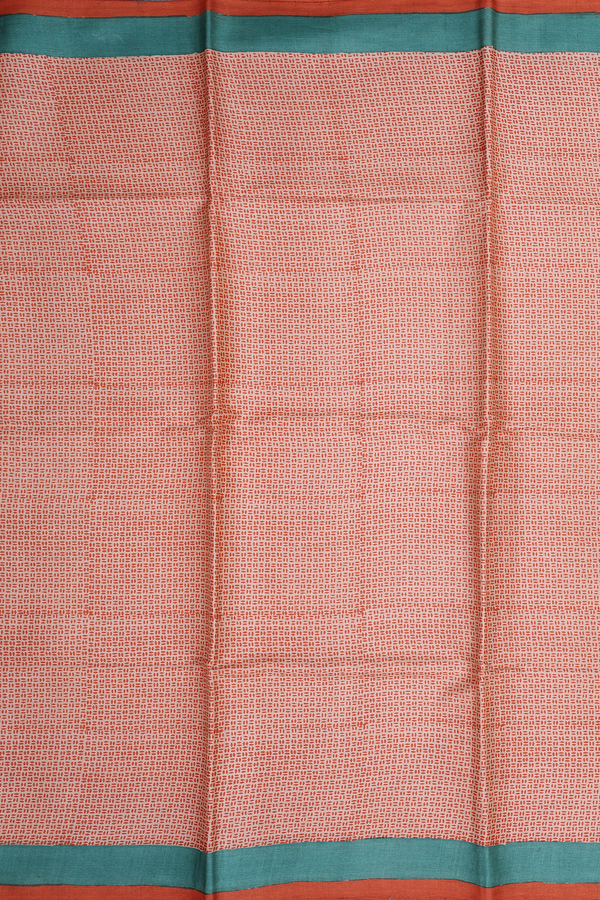 Tussar Silk Saree In Cream Color With Printed Design