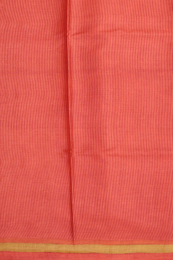 Tussar Silk Saree In Cream Color With Stripes Design