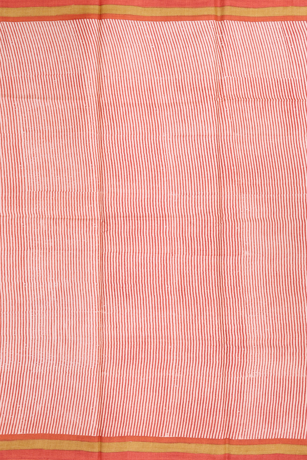 Tussar Silk Saree In Cream Color With Stripes Design