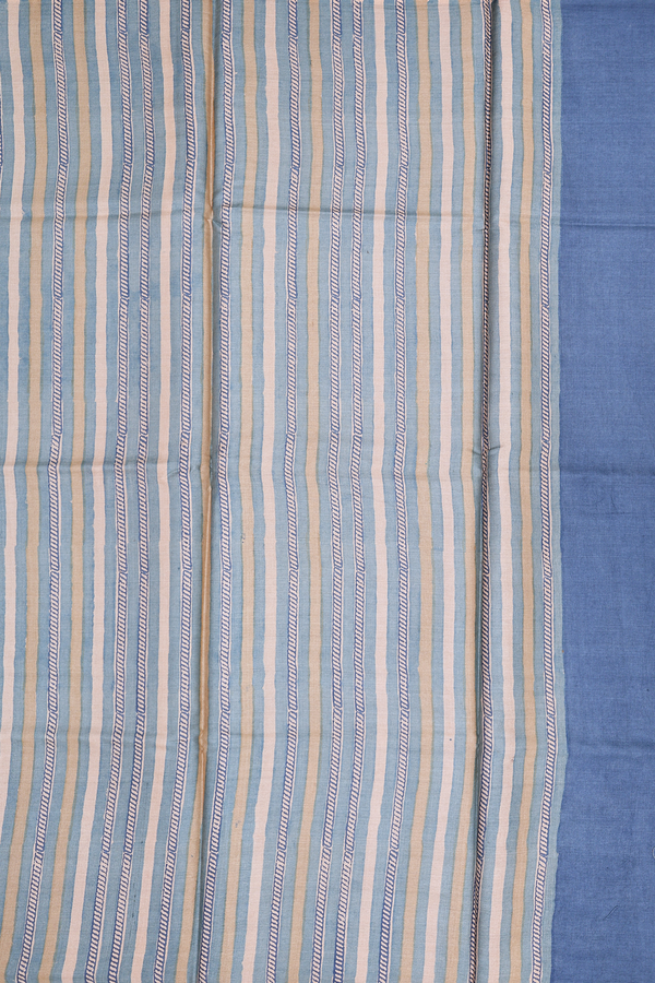 Tussar Silk Saree In Cream Color With Printed Design