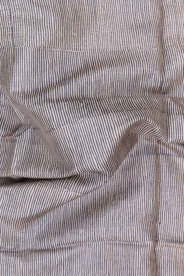 Tussar Silk Saree In Cream Color With Stripes Design