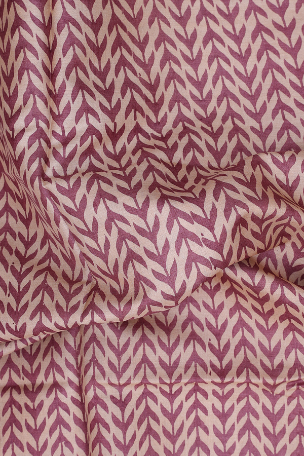 Tussar Silk Saree In Cream Color With Printed Design