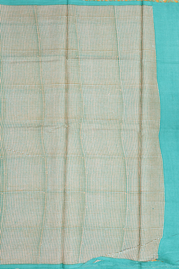 Tussar Silk Saree In Yellow And Green With Stripes Design