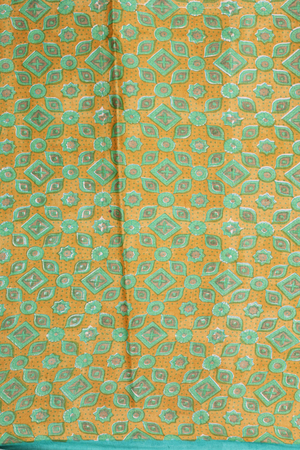 Tussar Silk Saree In Yellow And Green With Stripes Design