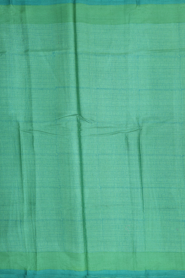 Tussar Silk Saree In Green With Printed  Design