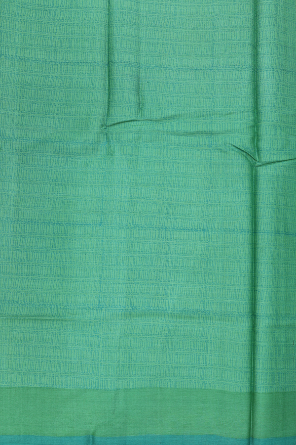 Tussar Silk Saree In Green With Printed  Design