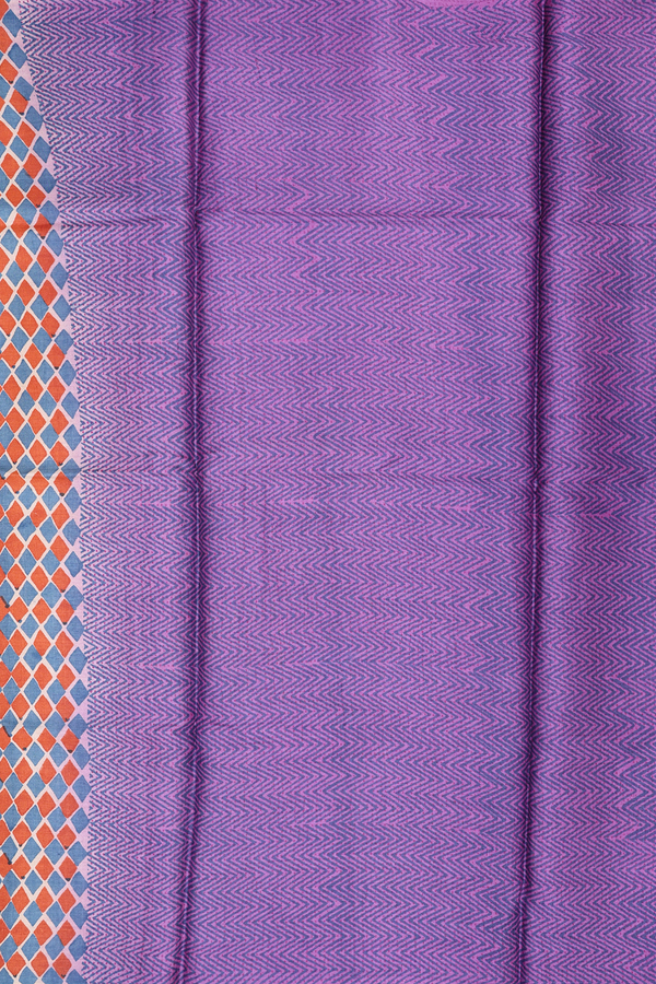 Tussar Silk Saree In Orange With Printed Design