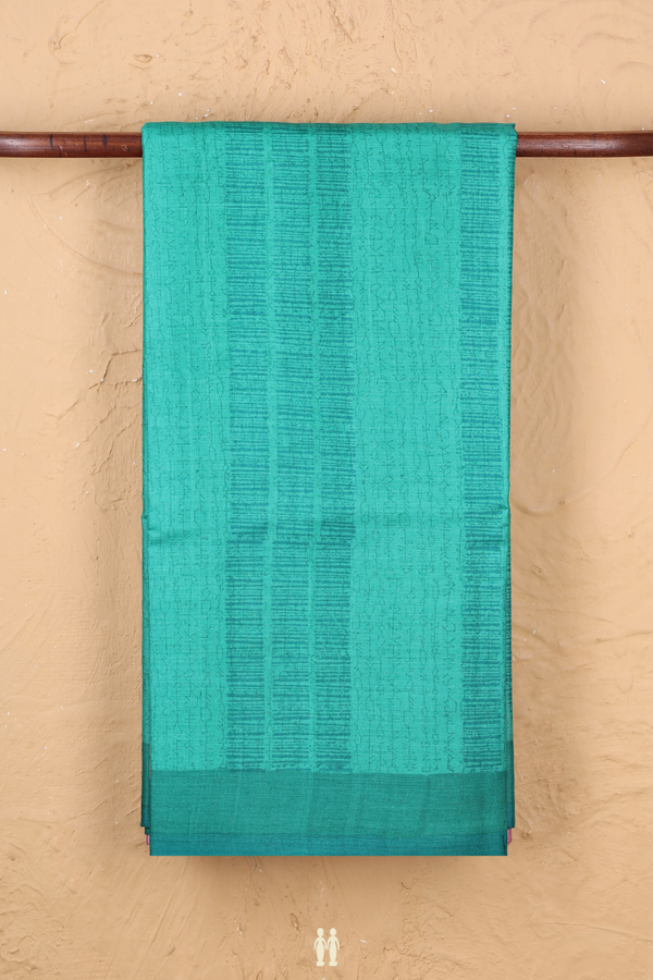 Tussar Silk Saree In Green With Allover Design