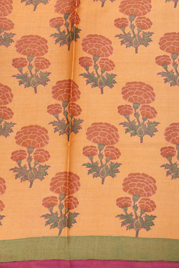 Tussar Silk Saree In Green With Stripes Design