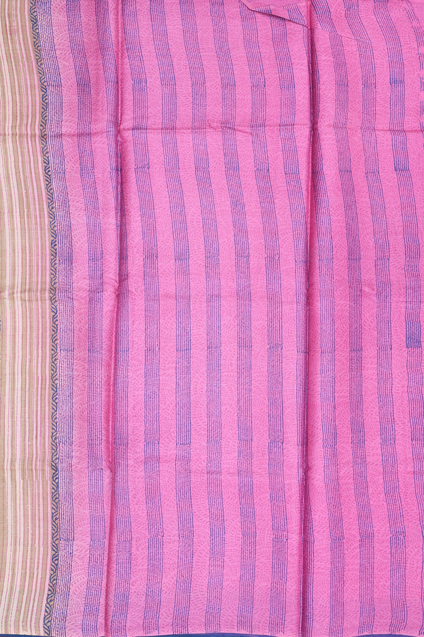 Tussar Silk Saree In Teal Blue With Printed Design
