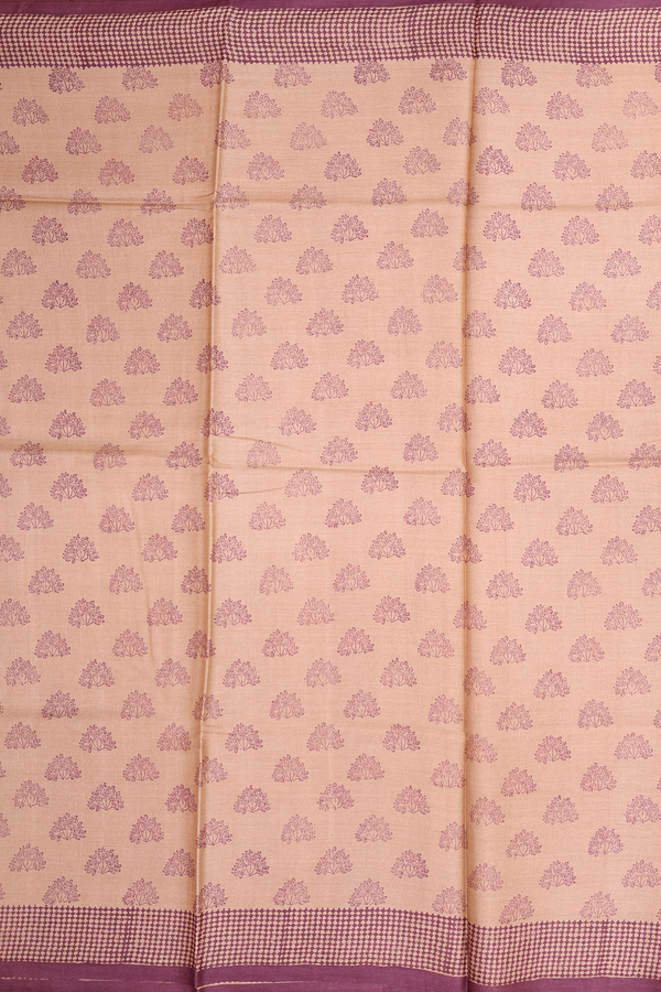 Tussar Silk Saree In Biscuit Color With Printed Design