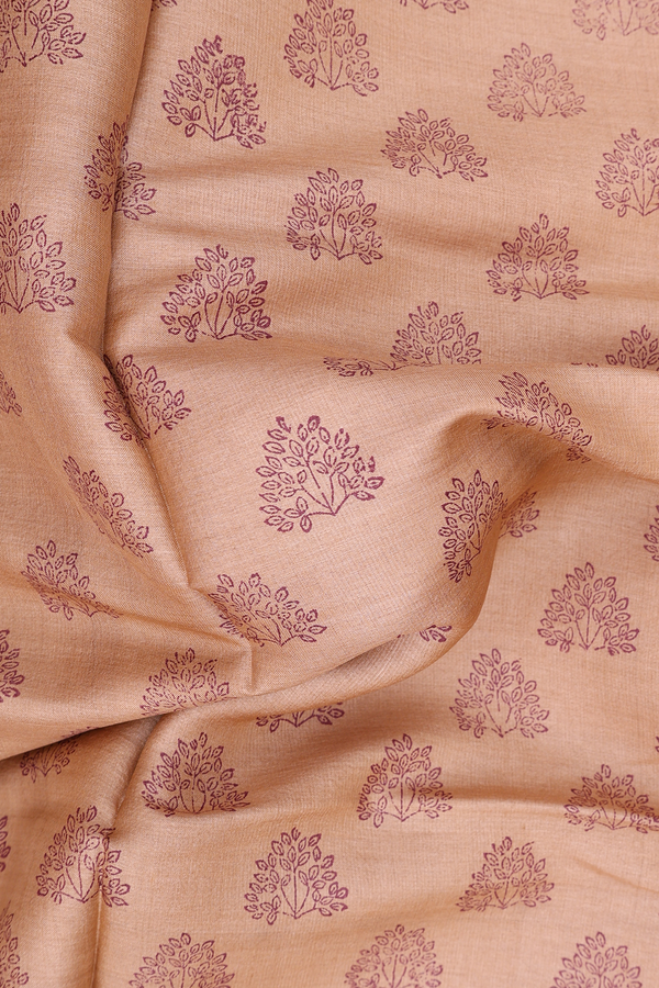 Tussar Silk Saree In Biscuit Color With Printed Design