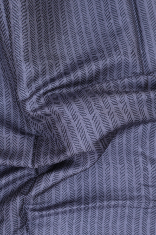 Tussar Silk Saree In Grey With Stripes Design