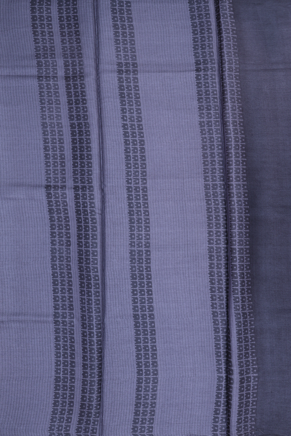 Tussar Silk Saree In Brown With Scallop Design