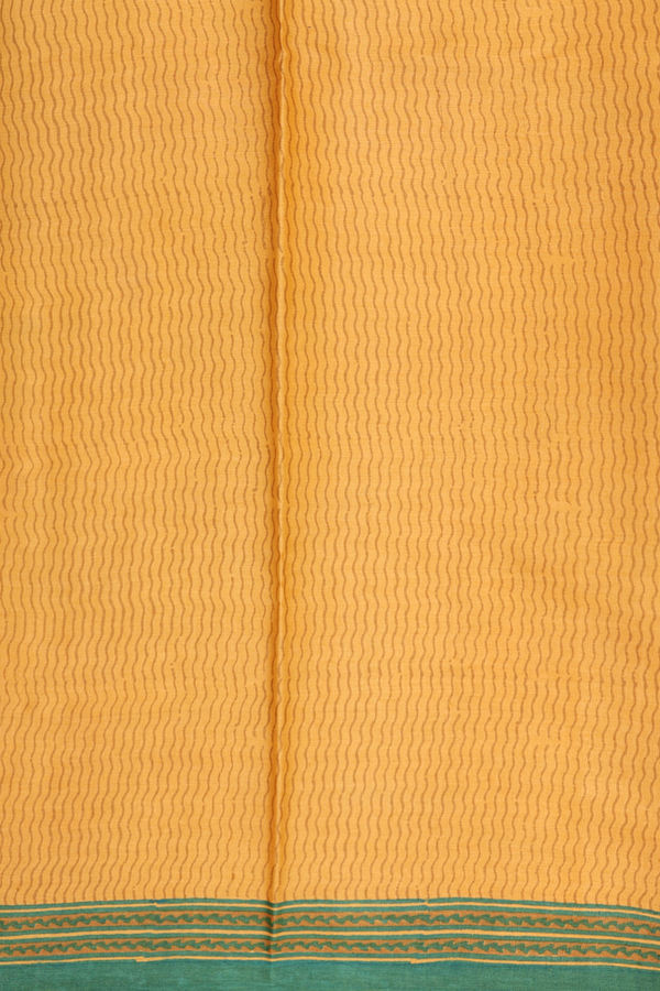 Tussar Silk Saree In Blue Along Stripes With Buttas