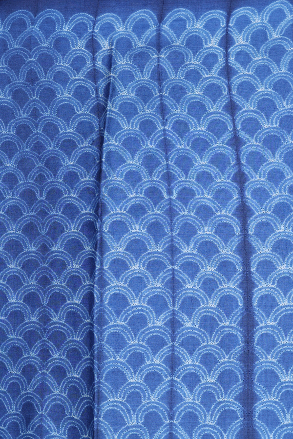 Tussar Silk Saree In Blue With Shibori Design