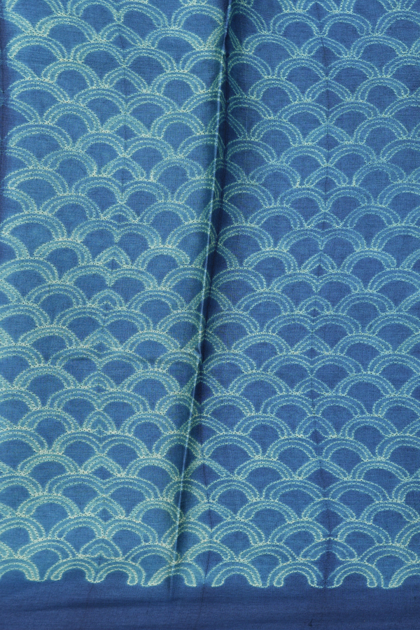 Tussar Silk Saree In Oxford Blue With Shibori Design