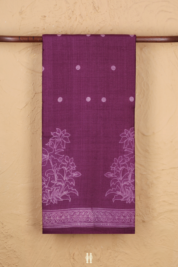 Tussar Silk Saree In Purple With Shibori Design