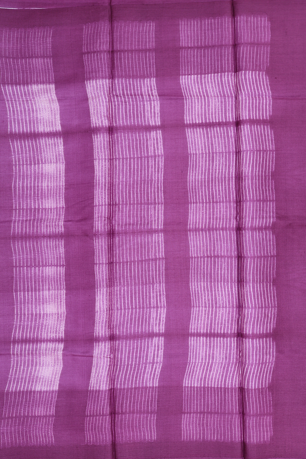 Tussar Silk Saree In Purple With Shibori Design