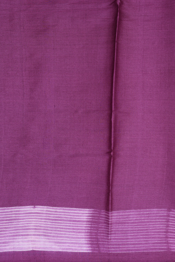 Tussar Silk Saree In Purple With Shibori Design