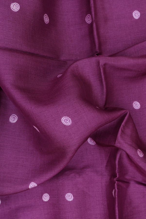 Tussar Silk Saree In Purple With Shibori Design