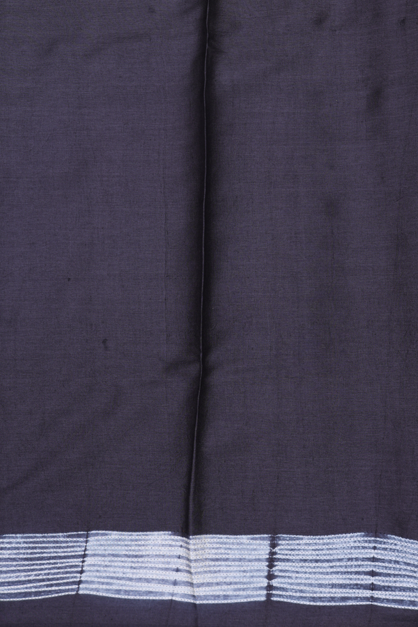 Tussar Silk Saree In Black With Shibori Design