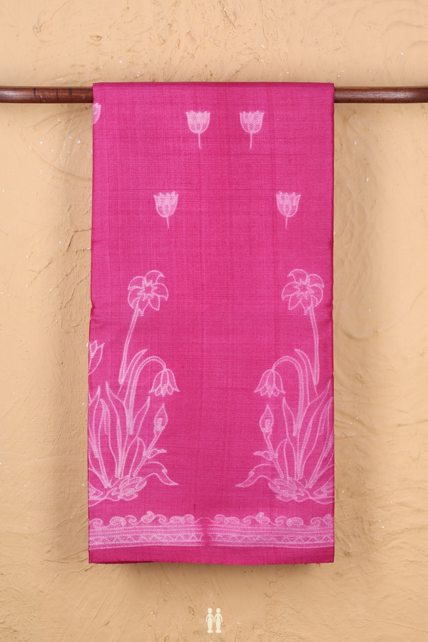 Tussar Silk Saree In Pink With Shibori Design