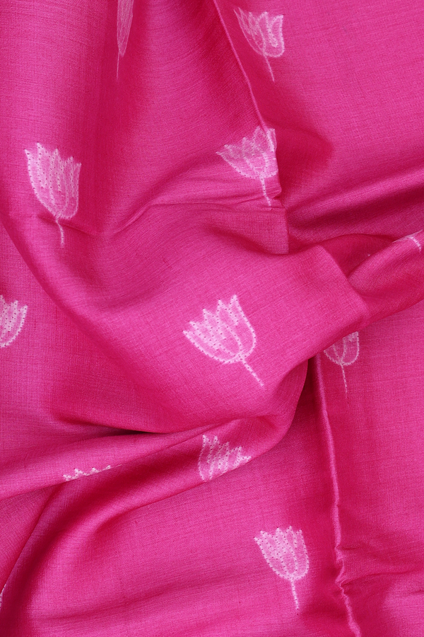 Tussar Silk Saree In Pink With Shibori Design