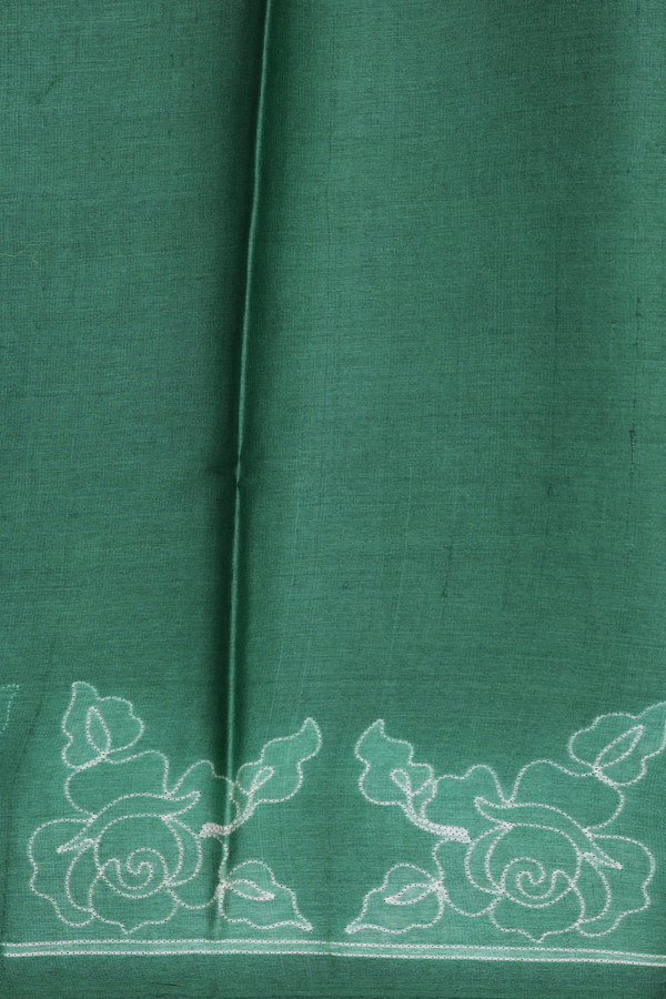 Tussar Silk Saree In Forest Green With Shibori Design