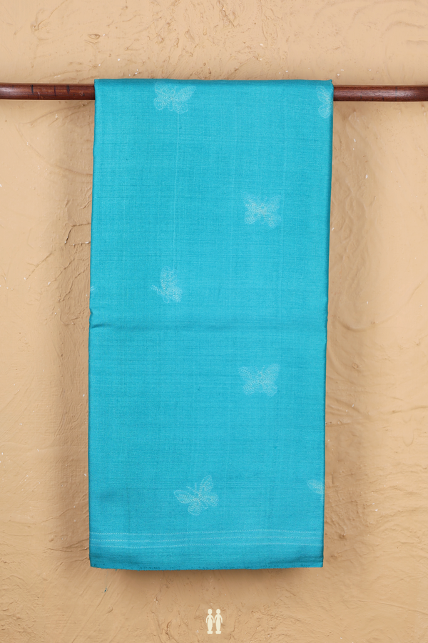Tussar Silk Saree In Blue With Shibori Design