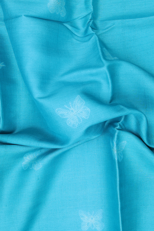 Tussar Silk Saree In Blue With Shibori Design