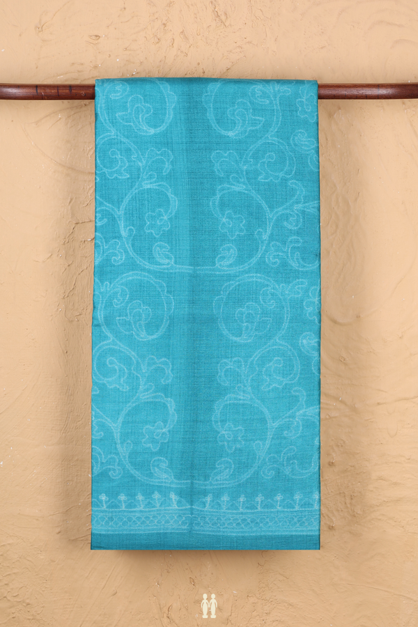 Tussar Silk Saree In Blue With Shibori Design