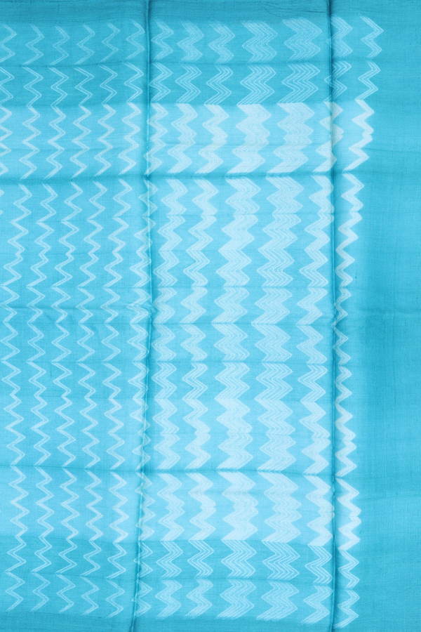 Tussar Silk Saree In Blue With Shibori Design
