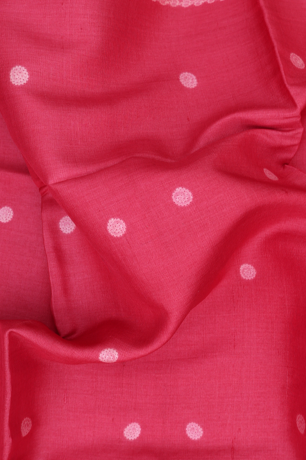 Tussar Silk Saree In Red With Shibori Design