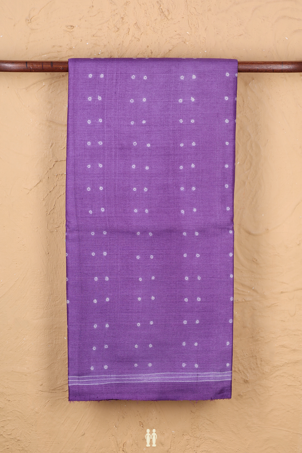 Tussar Silk Saree In Purple With Shibori Design
