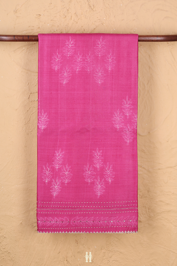 Tussar Silk Saree In Pink With Shibori Design