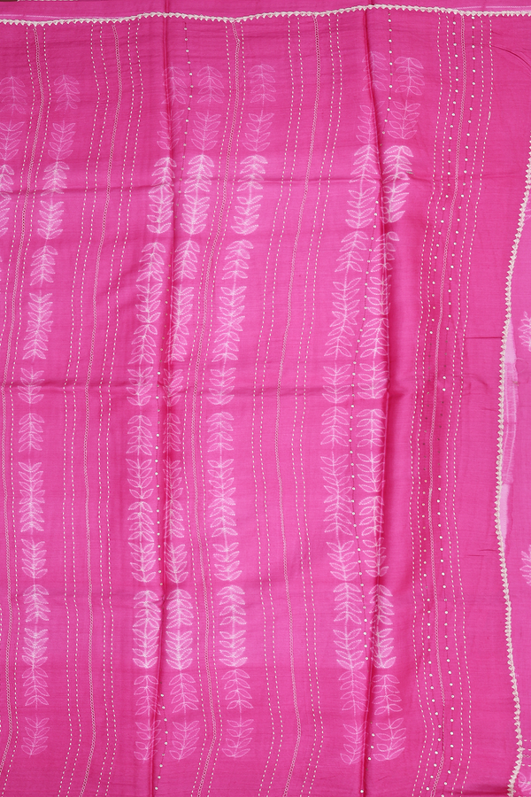 Tussar Silk Saree In Pink With Shibori Design