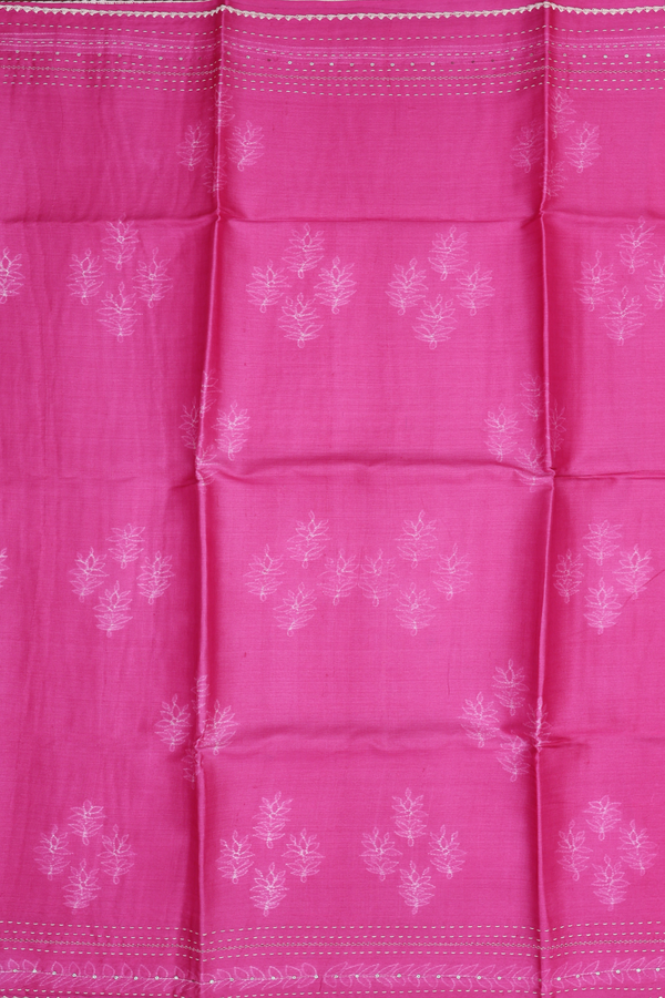 Tussar Silk Saree In Pink With Shibori Design