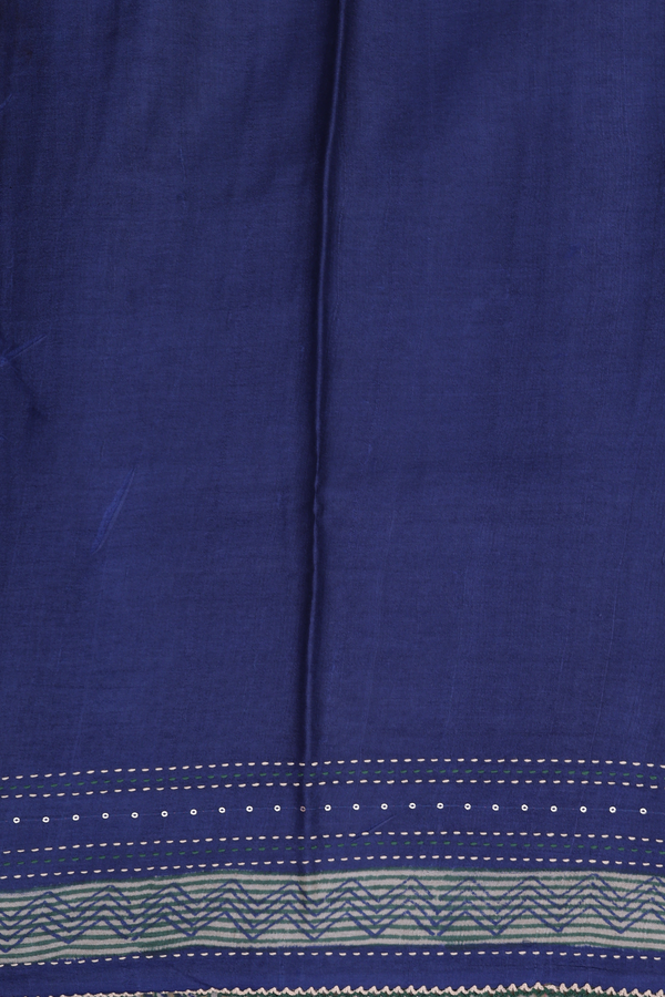 Tussar Silk Saree In Dark Green With Printed Design