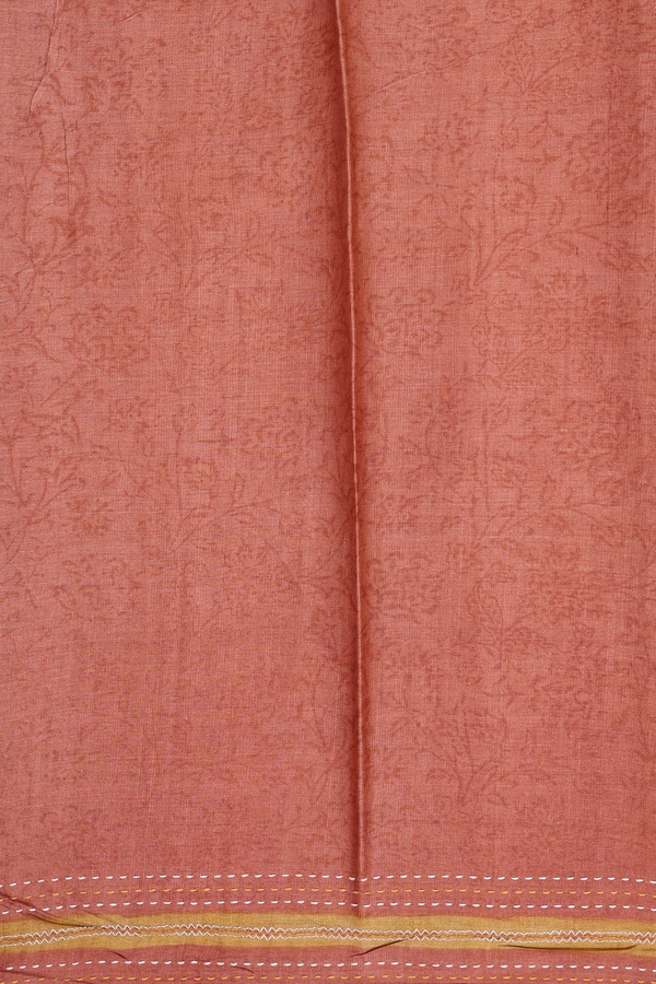 Tussar Silk Saree In Golden Yellow With Stripes Design