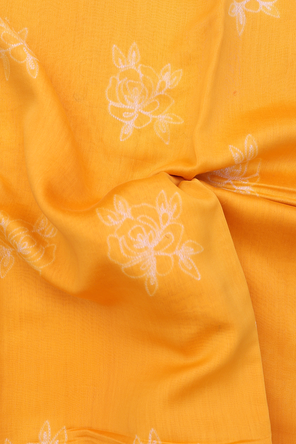 Chanderi Silk Cotton Saree In Yellow With Shibori Design
