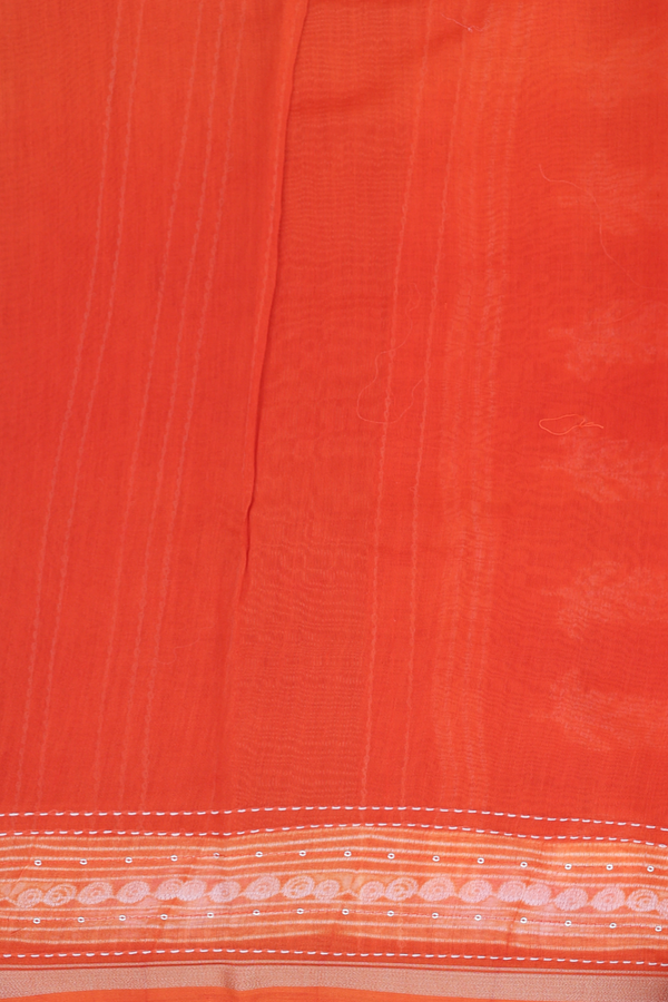 Chanderi Silk Cotton Saree Spiced Orange With Shibori Design
