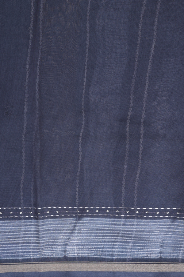 Chanderi Silk Cotton Saree Charcoal Grey With Shibori Design