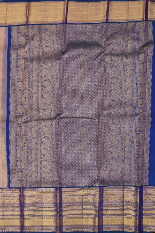 Kanchipuram Silk Saree In Yellow With Paisley Buttas
