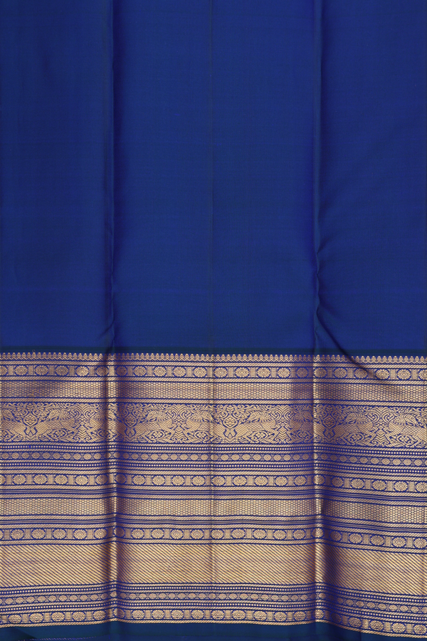 Kanchipuram Silk Saree In Yellow With Paisley Buttas