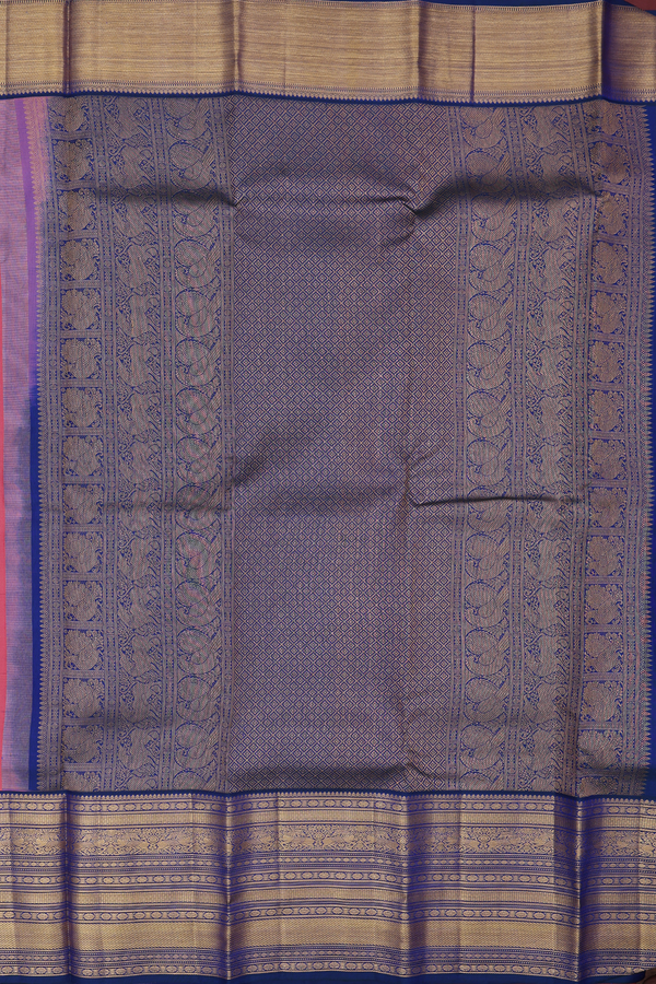 Kanchipuram Silk Saree In Pink With Paisley Buttas