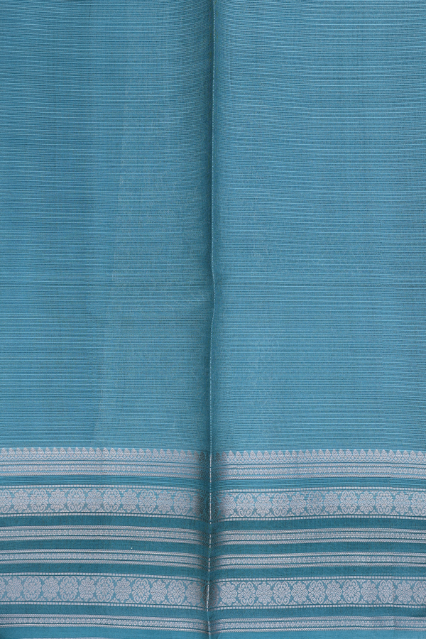 Kota Silk Saree In Green And Blue With Stripes Design
