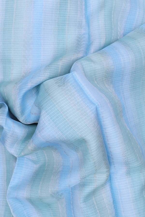 Kota Silk Saree In Green And Blue With Stripes Design